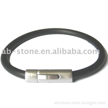 Silicone bracelet with steel clasp